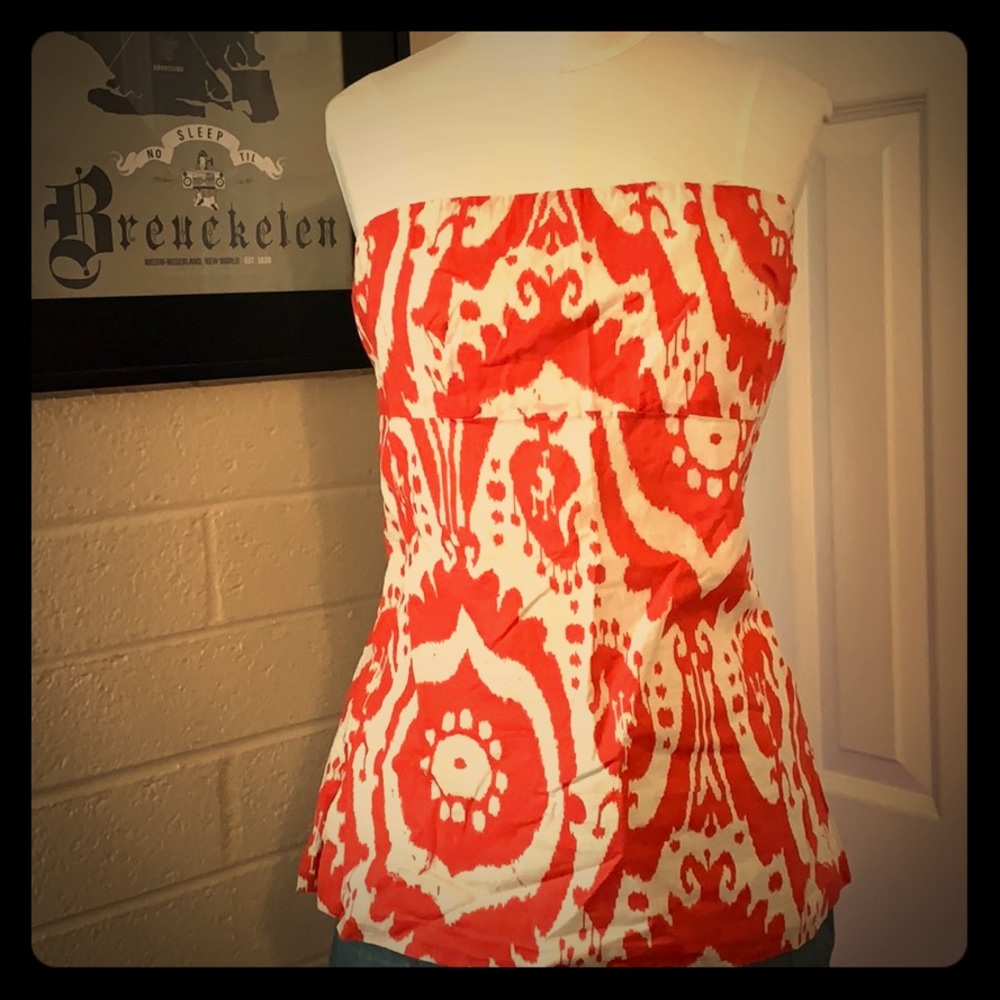 Jcrew strapless ikat top